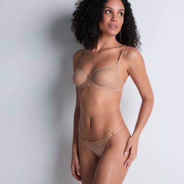 Aubade Sheer Emotion Mini Coeur lav trusse sand Beige 4