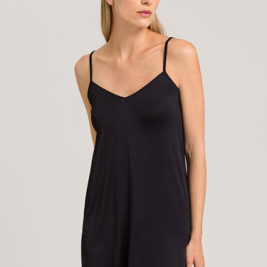 Hanro Satin Deluxe viscose kort underkjole black Sort 2