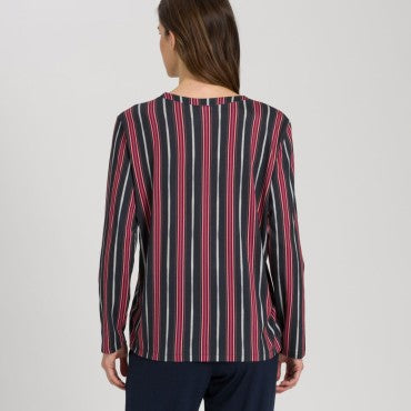 Hanro Sleep & Lounge pyjamasskjorte marsala stripe Multi 2