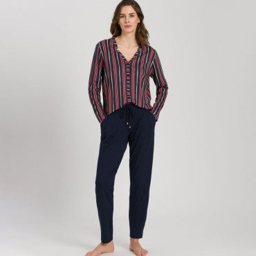 Hanro Sleep & Lounge pyjamasskjorte marsala stripe Multi 3