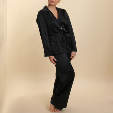 Marjolaine Soie Unie pyjamassĂŠt silke black Sort 2