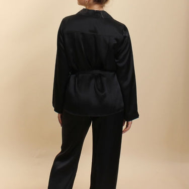 Marjolaine Soie Unie pyjamassĂŠt silke black Sort 3