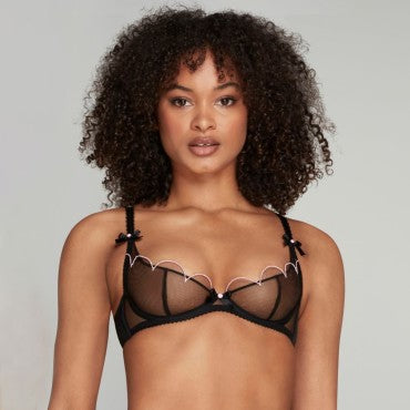 Agent Provocateur Lorna bh halv skĂĄl balconet black black/pink Sort 1