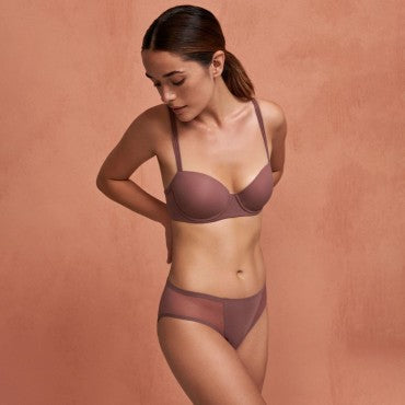 Marie Jo Louie bh vatteret push-up satin taupe Brun 4