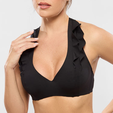 Glam bikinitop med bøjle dybt V