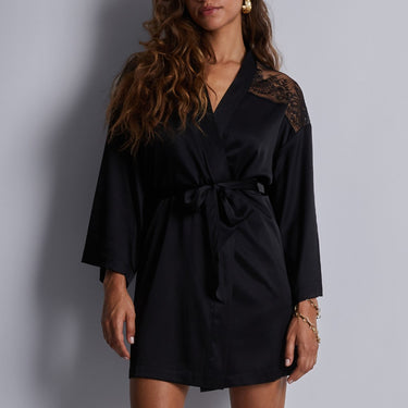 Aubade Midnight Whisper kort kimono silke black Sort 1