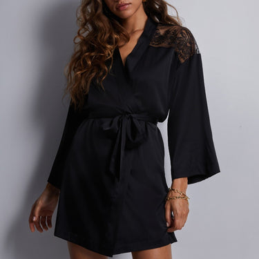 Aubade Midnight Whisper kort kimono silke black Sort 2