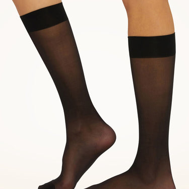 Wolford Individual knæstrømper 10 denier black Sort 1