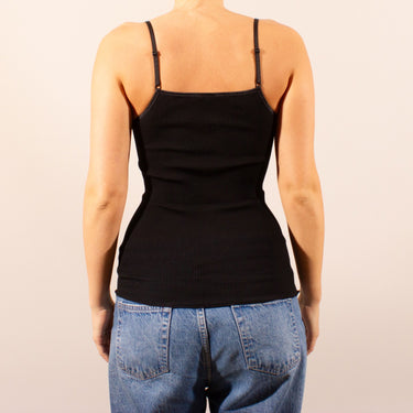 Balzina rib spaghetti top with lace