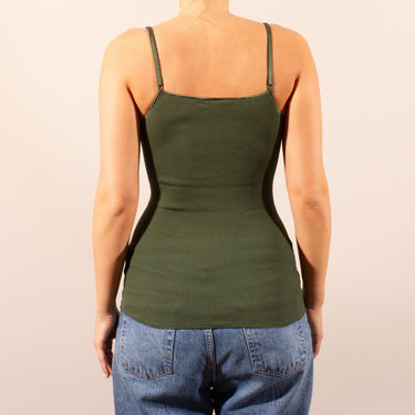 Balzina rib spaghetti top with lace
