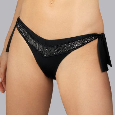 Andres Sarda Moon lav bikinitrusse bindebånd black Sort 4