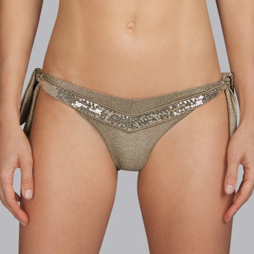 Andres Sarda Moon lav bikinitrusse bindebånd gold Beige 1