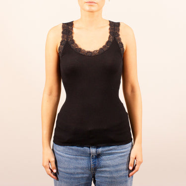 Lana Seta tank top uld/silke rib Balzina blonde