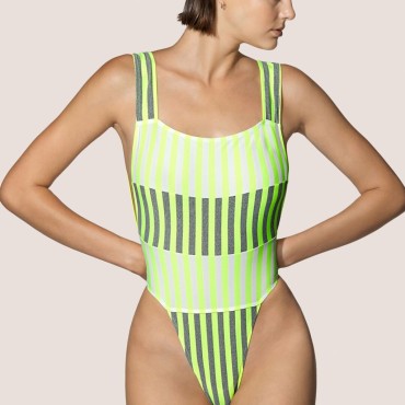 Andres Sarda Perriand special badedragt med skrå benudskæring neon yellow Gul 3