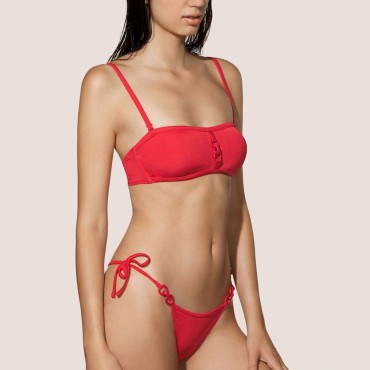 Andres Sarda Gray bikinitop vatteret stropløs scarlet red Rød 1