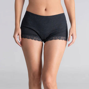 Balzina Leavers wool/silk shorts lace trim