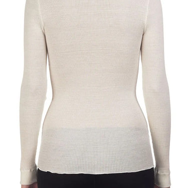 Costina rib wool/silk T-Shirt satin edge l/s