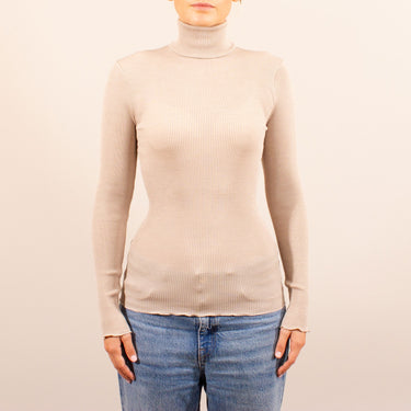 Costina rib T-Shirt turtleneck long sleeve