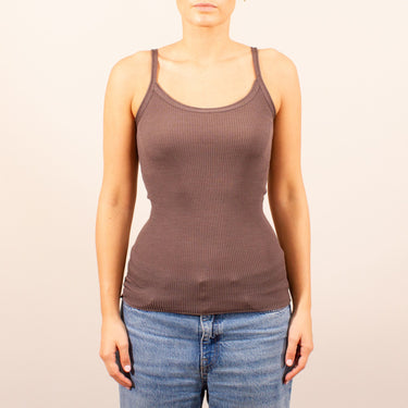 Lana Seta spaghetti top uld/silke rib