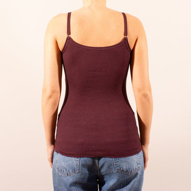 Lana Seta spaghetti top uld/silke rib