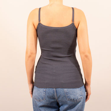 Lana Seta spaghetti top uld/silke rib