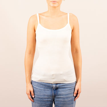 Lana Seta spaghetti top uld/silke rib
