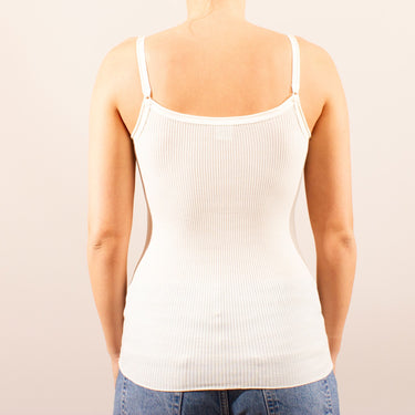 Lana Seta spaghetti top uld/silke rib