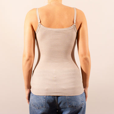 Lana Seta spaghetti top uld/silke rib