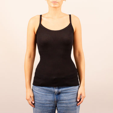 Lana Seta spaghetti top uld/silke rib