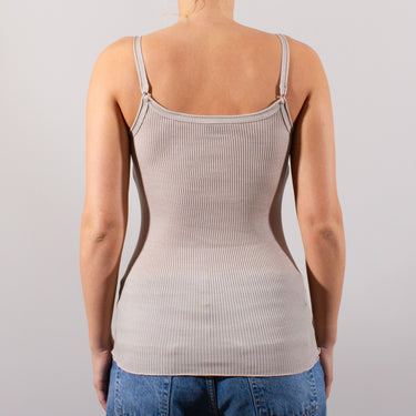 Lana Seta spaghetti top uld/silke rib