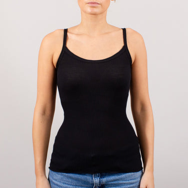 Lana Seta spaghetti top uld/silke rib
