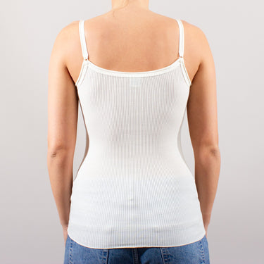Lana Seta spaghetti top uld/silke rib