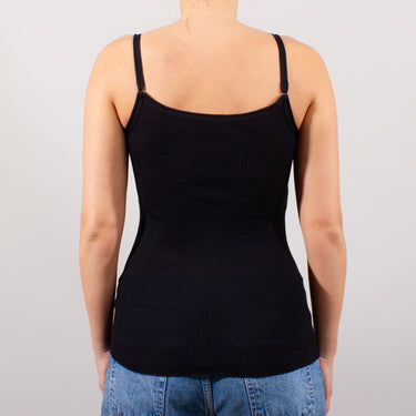 Lana Seta spaghetti top uld/silke rib