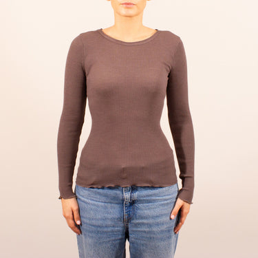 Lana Seta T-Shirt rund hals uld/silke rib