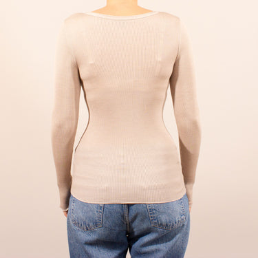 Lana Seta T-Shirt rund hals uld/silke rib