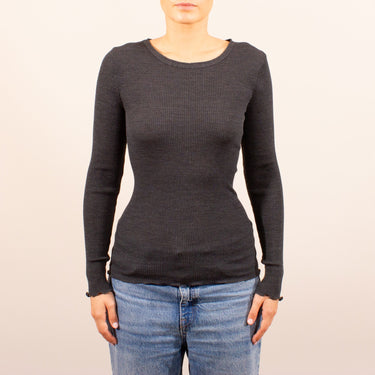 Costina rib wool/silk T-Shirt round neck PHOTO