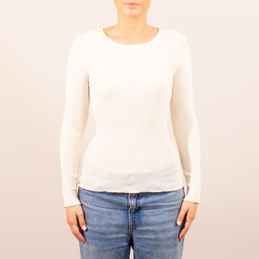 Lana Seta T-Shirt rund hals uld/silke rib