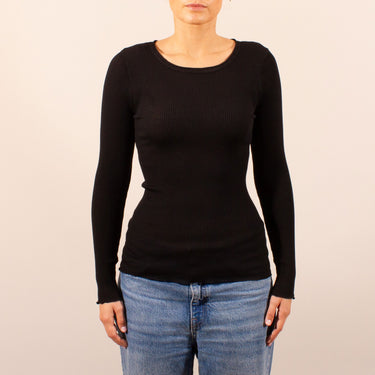 Lana Seta T-Shirt rund hals uld/silke rib