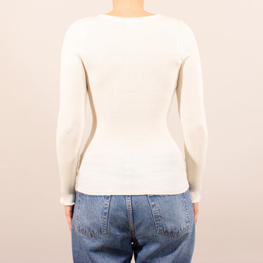 Lana Seta T-Shirt rund hals uld/silke rib