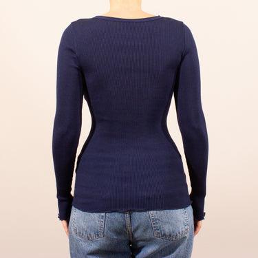 Lana Seta T-Shirt rund hals uld/silke rib