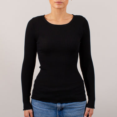 Lana Seta T-Shirt rund hals uld/silke rib