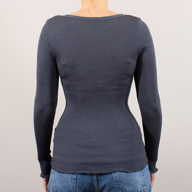 Lana Seta T-Shirt rund hals uld/silke rib