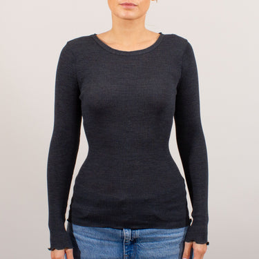 Costina rib wool/silk T-Shirt round neck PHOTO