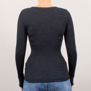 Costina rib wool/silk T-Shirt round neck PHOTO