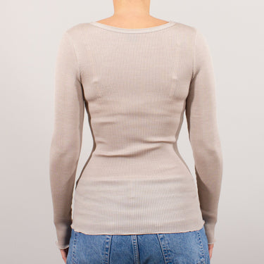 Lana Seta T-Shirt rund hals uld/silke rib