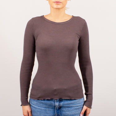 Lana Seta T-Shirt rund hals uld/silke rib