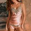 Daniella Satin silk camisole with lace