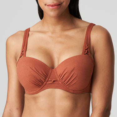 PrimaDonna Swim Manuia bikinitop med bøjle vatteret balconet burnt amber Orange 1