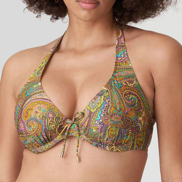 PrimaDonna Swim Sakarun bikinitop vatteret med bøjle dybt V sunny paisley gul paisley 1