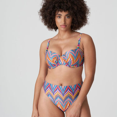 PrimaDonna Swim KEA bikinitop med bøjle vatteret balconet rainbow pink gul zigzag 1